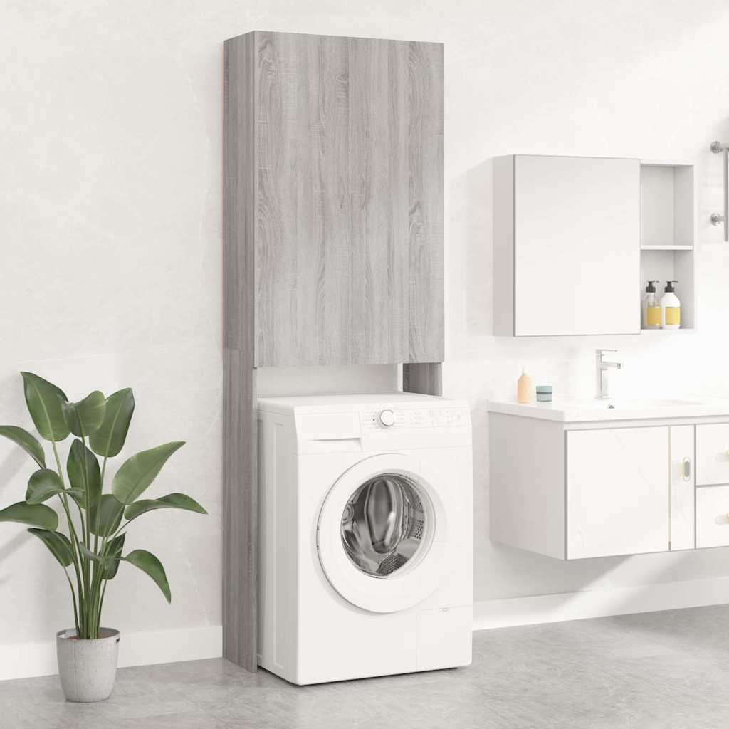 Washing Machine Cabinet Grey sonoma 64x25,5x190 cm
