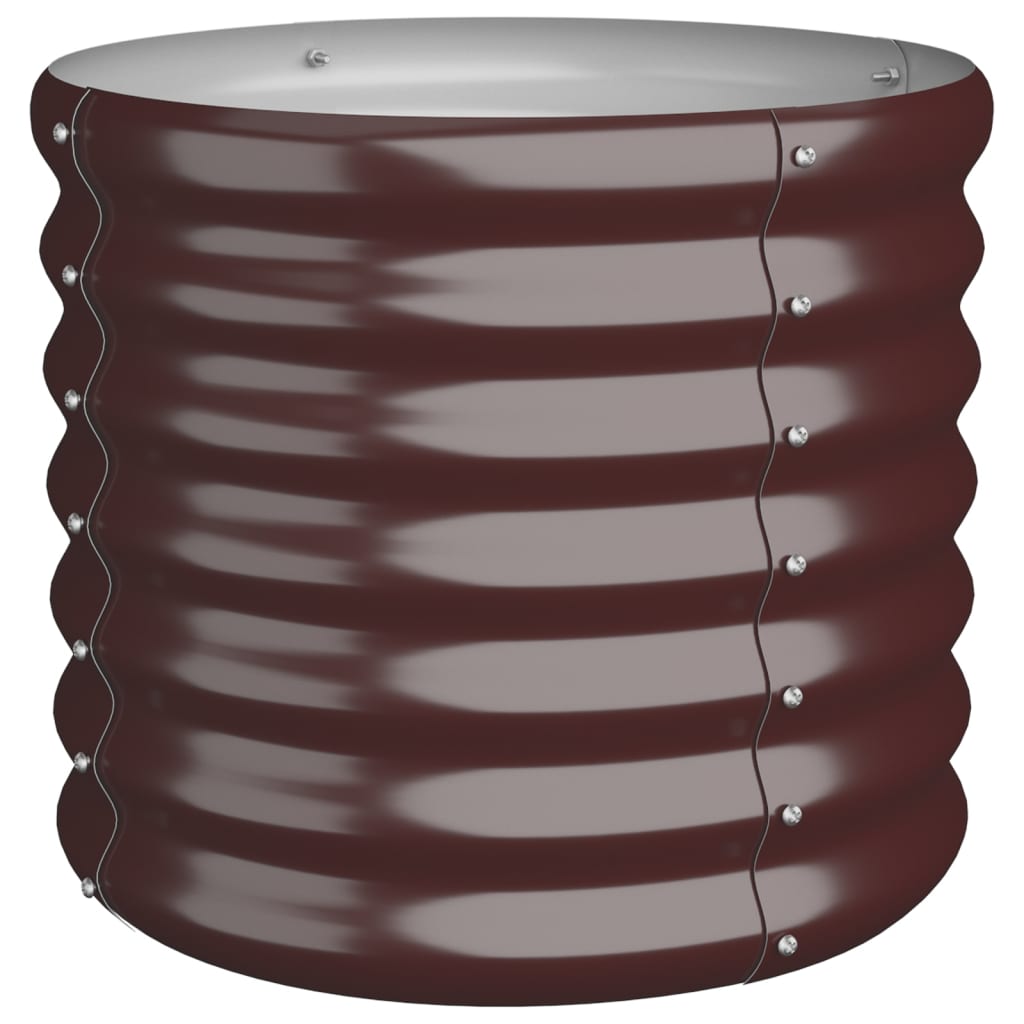 Garden Planter Galvanised Steel 40x40x36 cm Brown