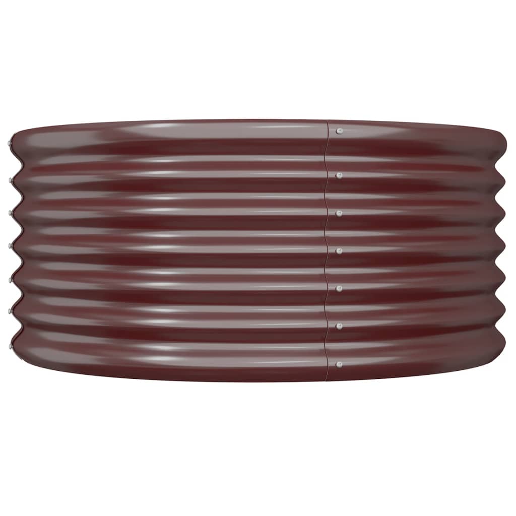 Garden Planter Galvanised Steel 80x80x36 cm Brown