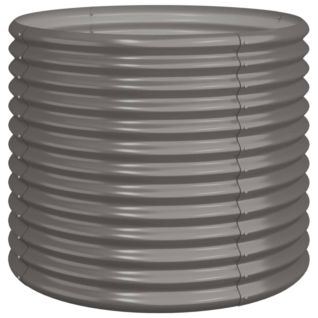 Garden Planter Galvanised Steel 80x80x68 cm Grey