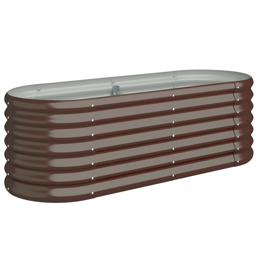 Garden Raised Bed Galvanised Steel 114x40x36 cm Brown