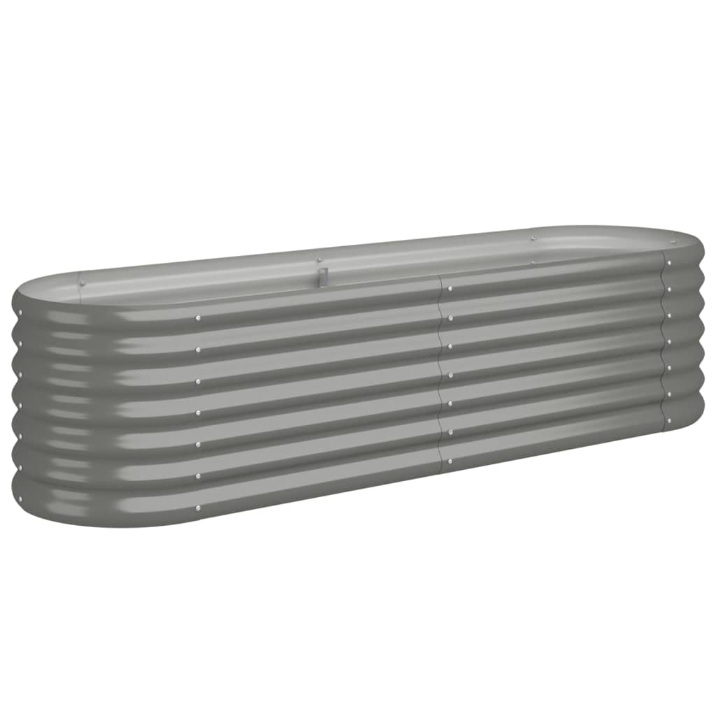 Garden Raised Bed | Grey | Powder-coated steel | 152 x 40 x 36 cm