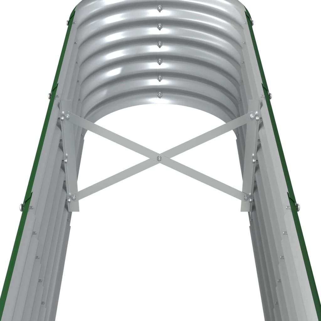 Garden Raised Bed Galvanised Steel 332x40x36 cm Green