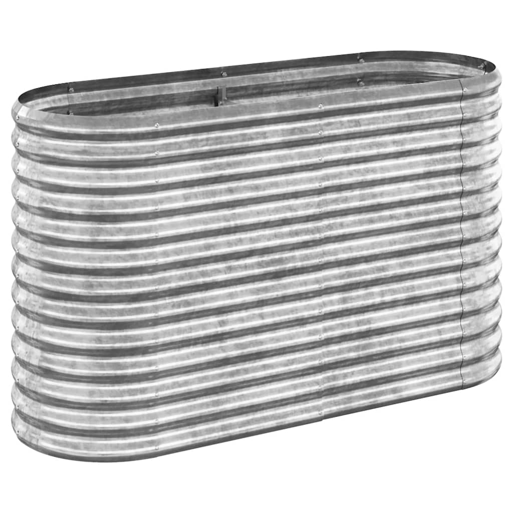 Garden Raised Bed Galvanised Steel 114x40x68 cm Silver