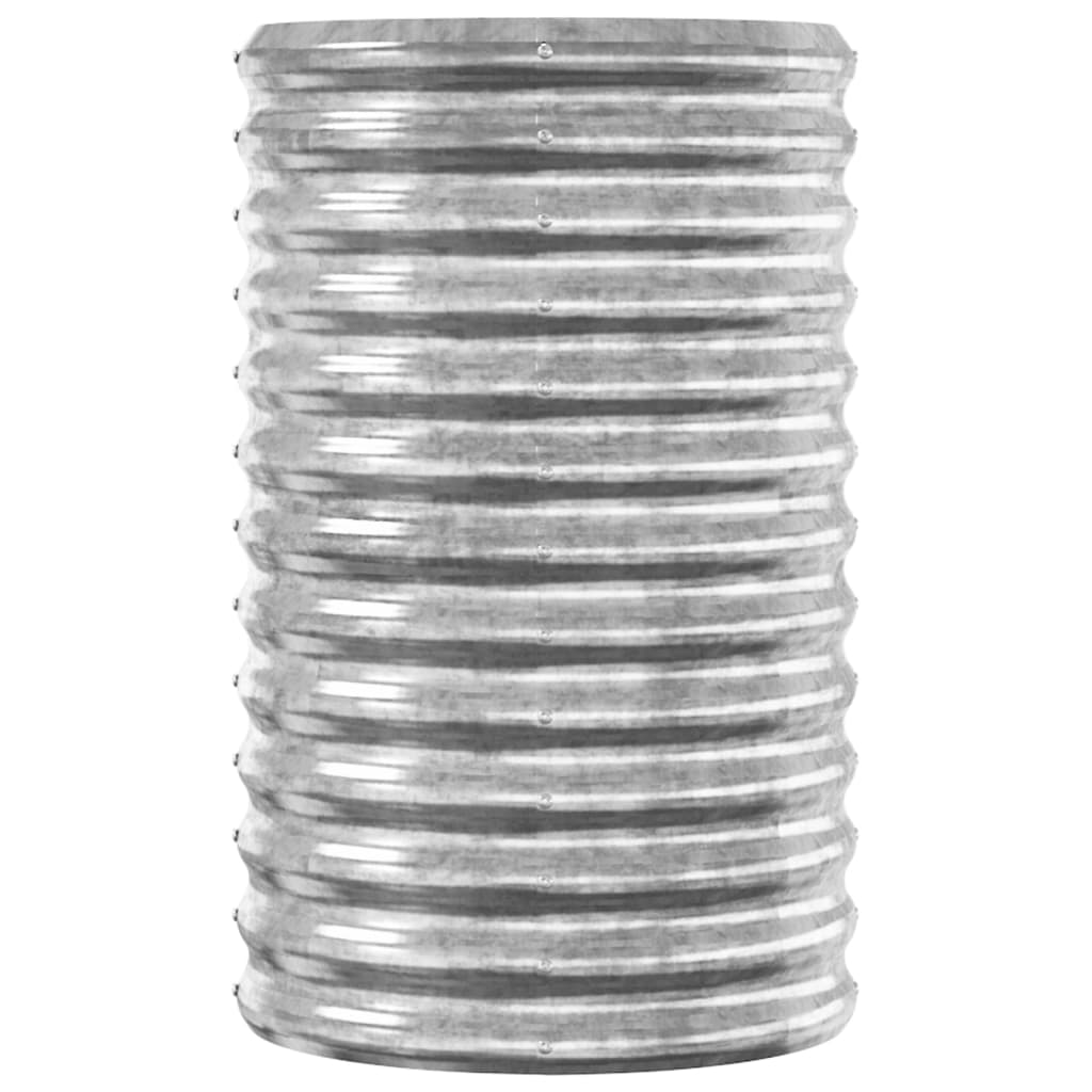 Garden Raised Bed Galvanised Steel 114x40x68 cm Silver