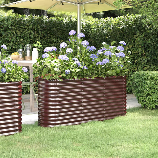 vidaXL Garden Raised Bed Powder-coated Steel 152x40x68 cm Brown