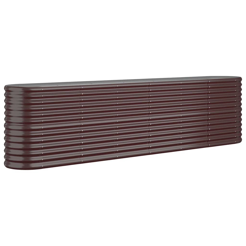 Garden Raised Bed Galvanised Steel 260x40x68 cm Brown