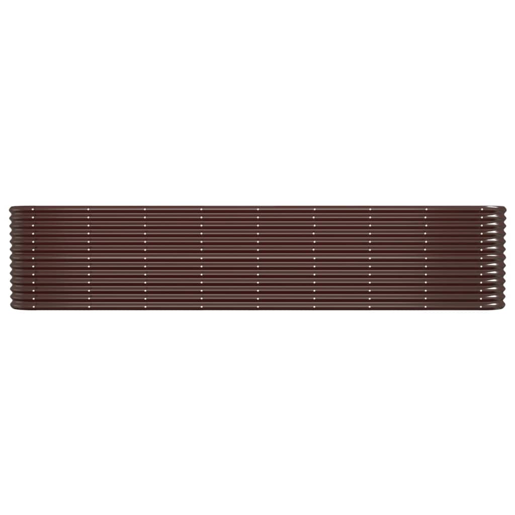 Garden Raised Bed Galvanised Steel 332x40x68 cm Brown