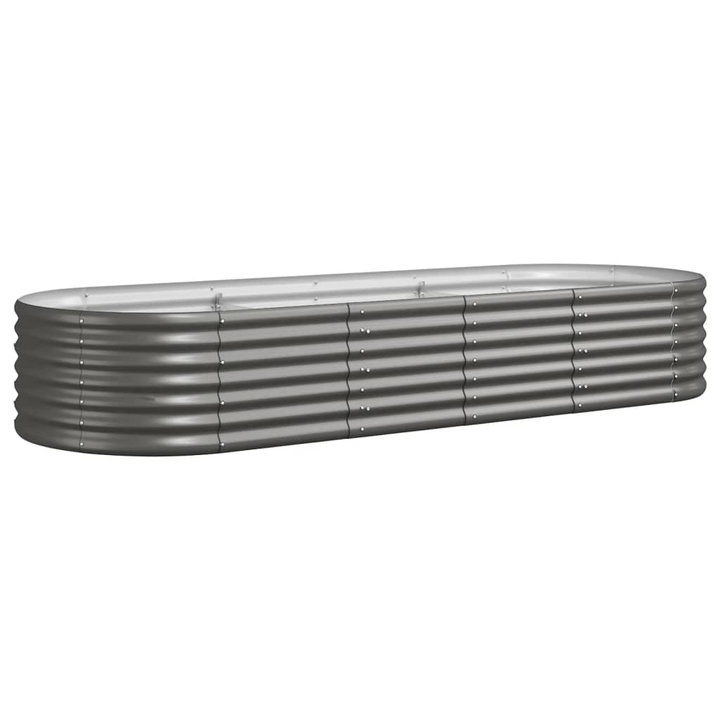 Garden Raised Bed | Grey | Powder-coated steel | 224x80x36 cm | Durable