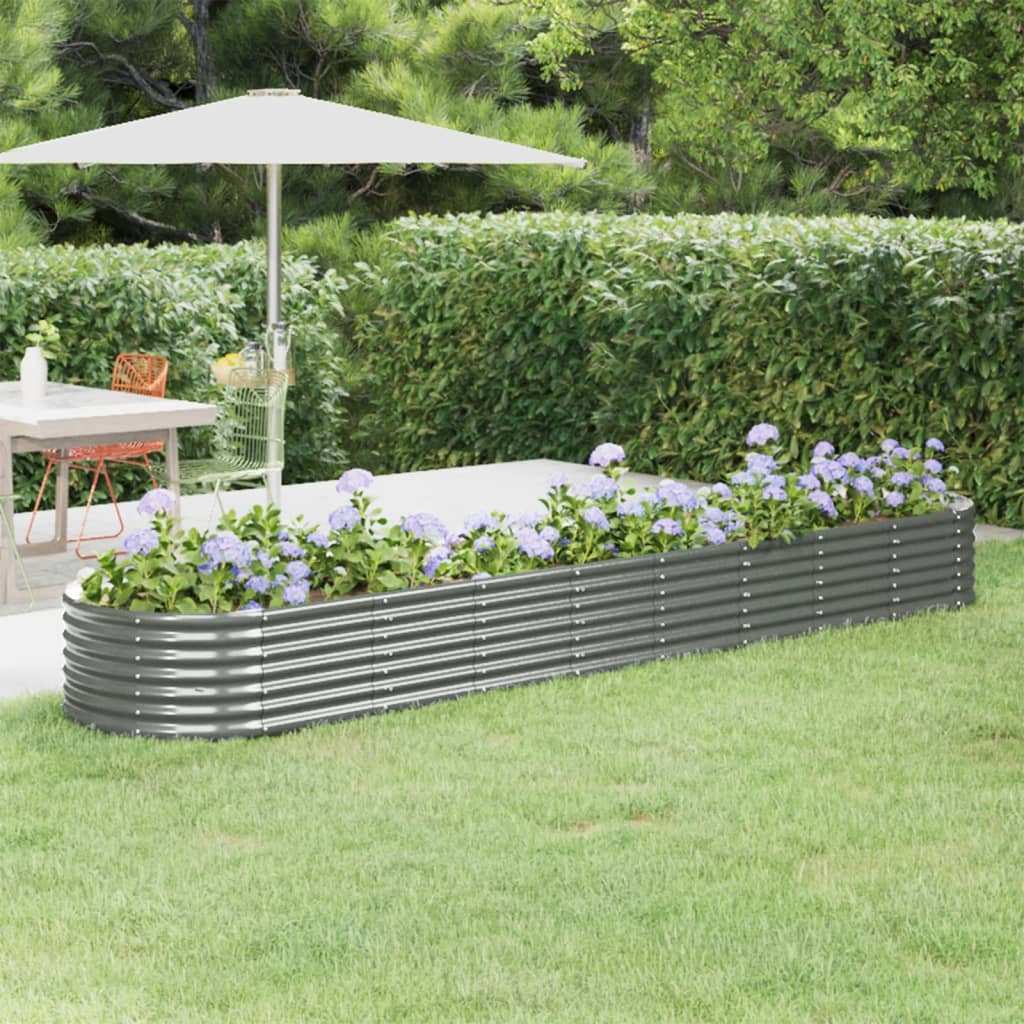 Garden Raised Bed | Grey | Powder-coated steel | Large | Durable