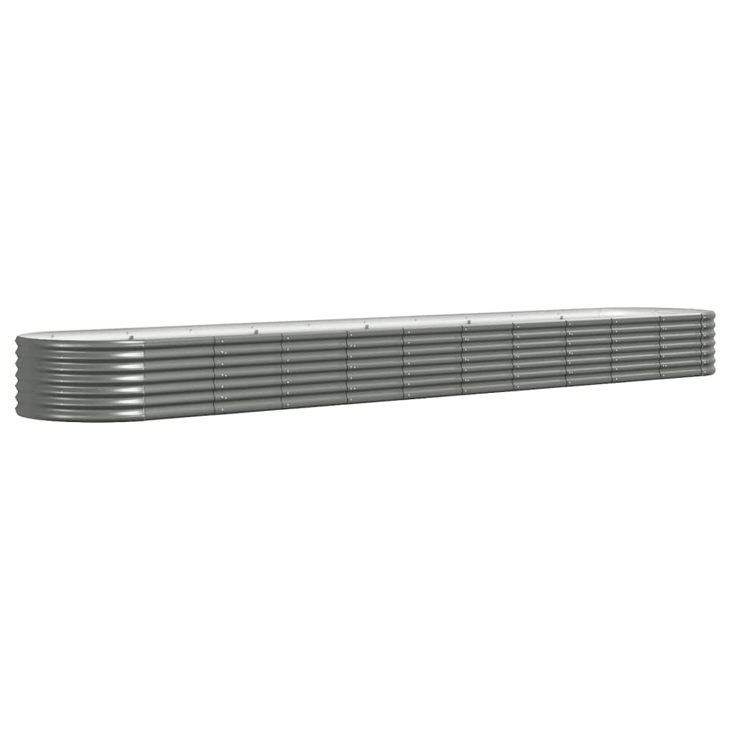 vidaXL Garden Raised Bed Powder-coated Steel 440x80x36 cm Grey