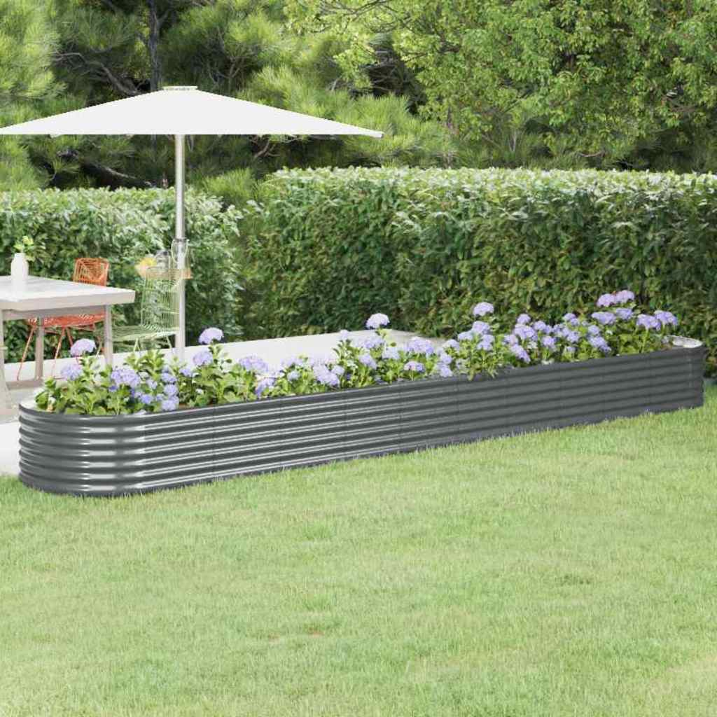 Garden Raised Bed | Anthracite | Powder-coated steel | Large |  Tough