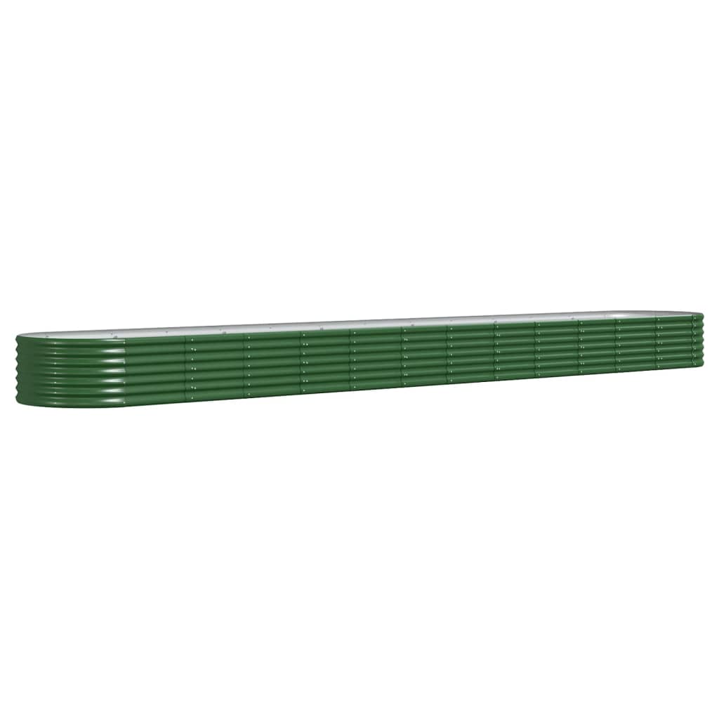 Garden Raised Bed Galvanised Steel 512x80x36 cm Green