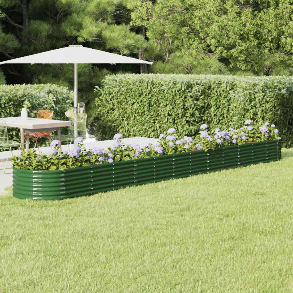 Garden Raised Bed Galvanised Steel 512x80x36 cm Green