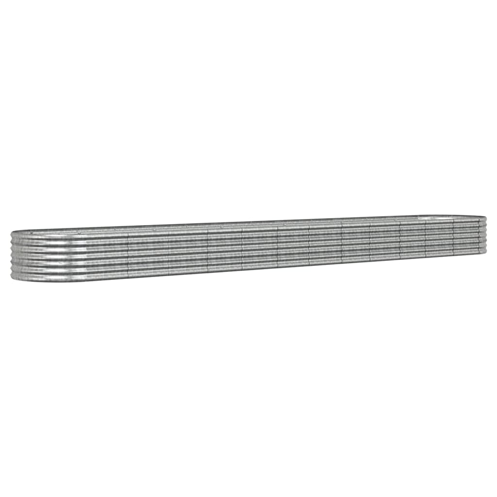 Garden Raised Bed Galvanised Steel 512x80x36 cm Silver