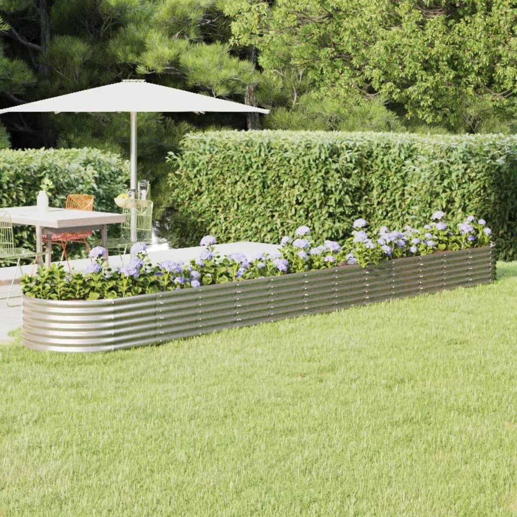 Garden Raised Bed Galvanised Steel 512x80x36 cm Silver