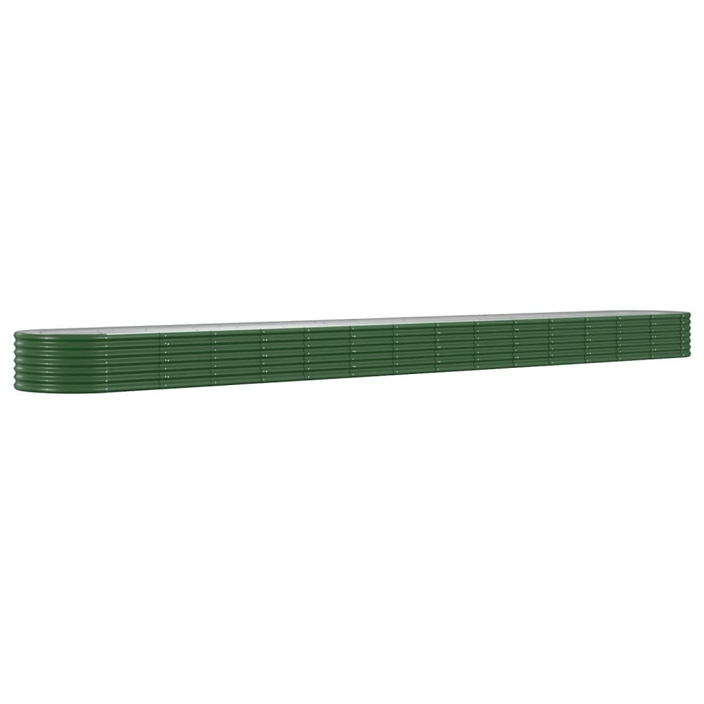 vidaXL Garden Raised Bed Powder-coated Steel 620x80x36 cm Green