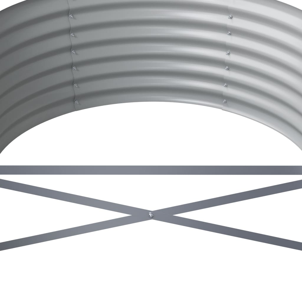 Garden Raised Bed Galvanised Steel 620x80x36 cm Grey