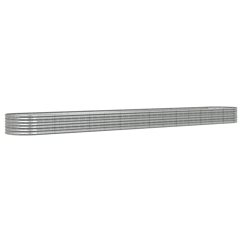Garden Raised Bed Galvanised Steel 620x80x36 cm Silver