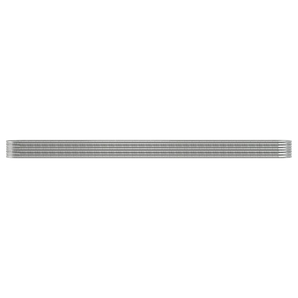 Garden Raised Bed Galvanised Steel 620x80x36 cm Silver