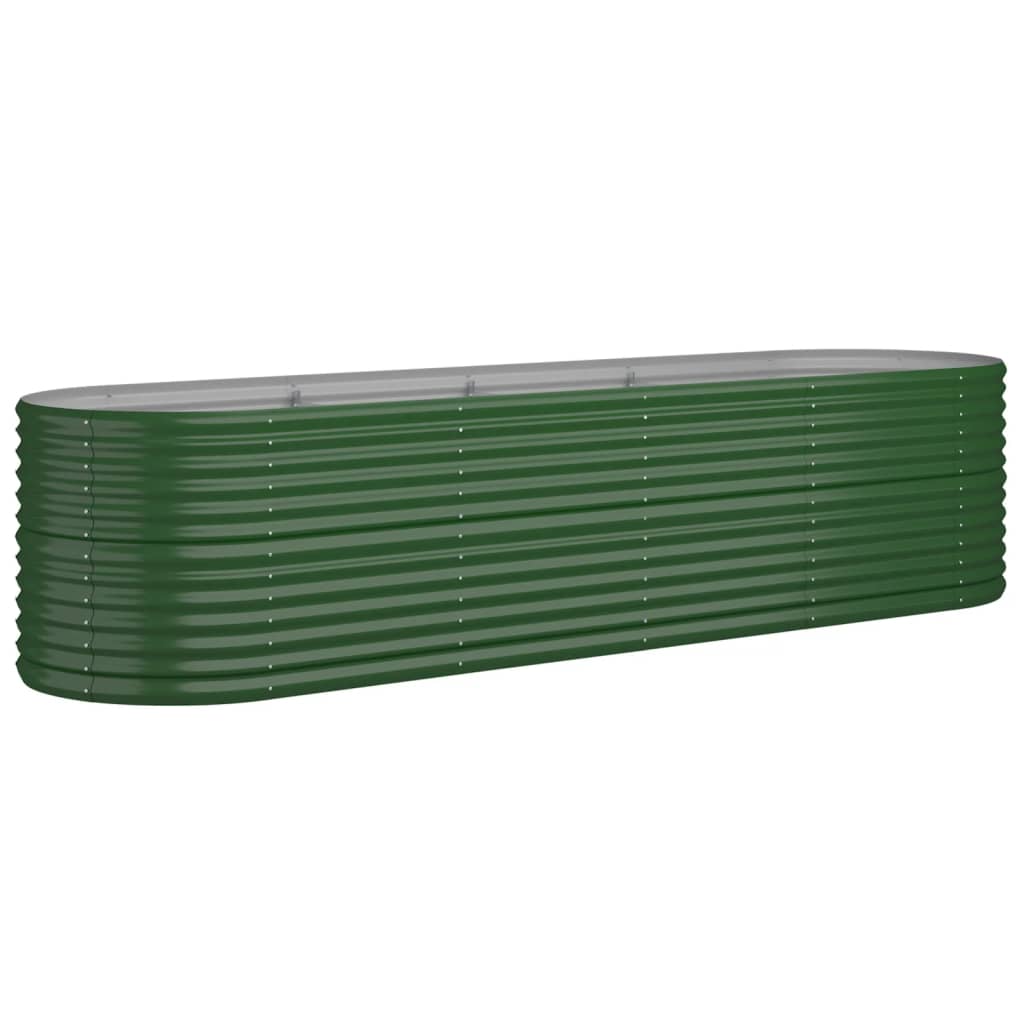 vidaXL Garden Raised Bed Powder-coated Steel 296x80x68 cm Green