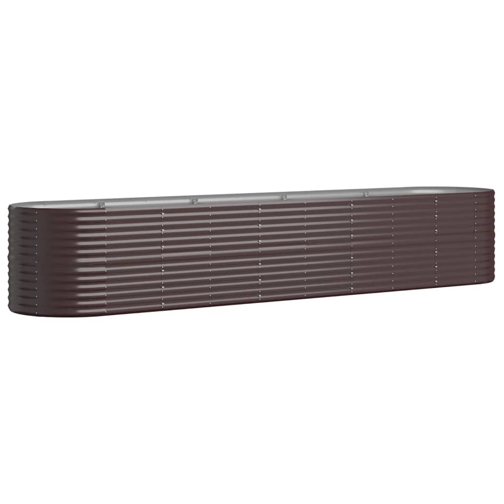 Garden Raised Bed Galvanised Steel 368x80x68 cm Brown