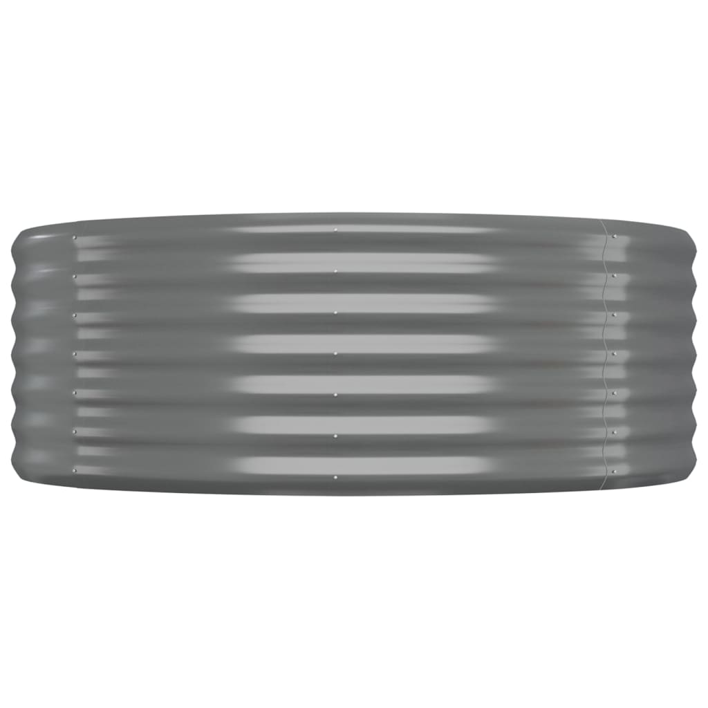 Garden Raised Bed Galvanised Steel 322x100x36 cm Grey
