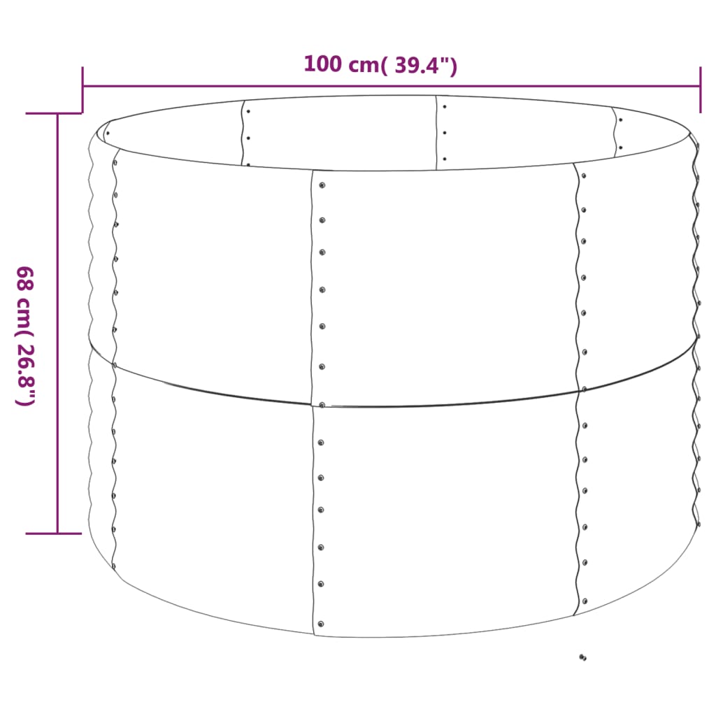 vidaXL Garden Raised Bed Powder-coated Steel 100x100x68 cm Anthracite