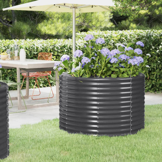 vidaXL Garden Raised Bed Powder-coated Steel 100x100x68 cm Anthracite