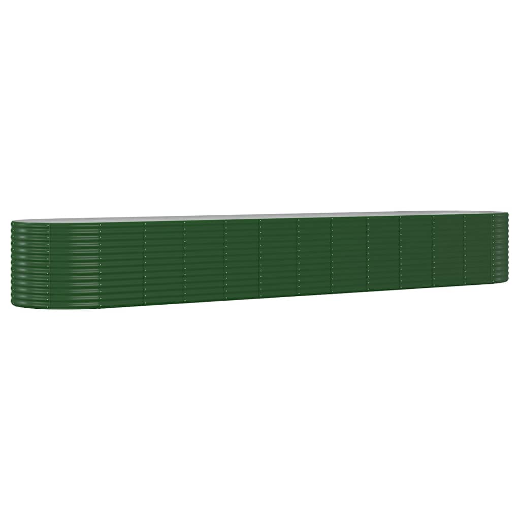 vidaXL Garden Raised Bed Powder-coated Steel 507x100x68 cm Green