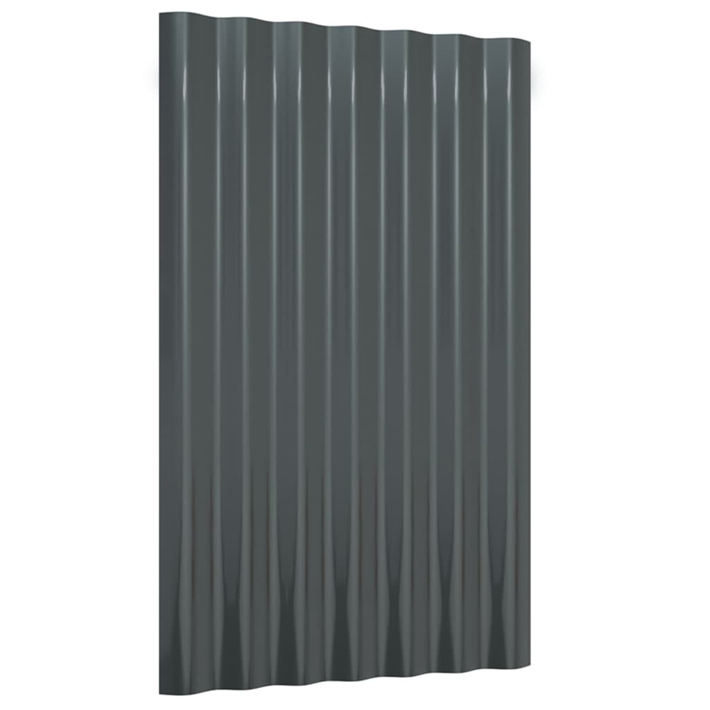 vidaXL Roof Panels 36 pcs Powder-coated Steel Anthracite 60x36 cm