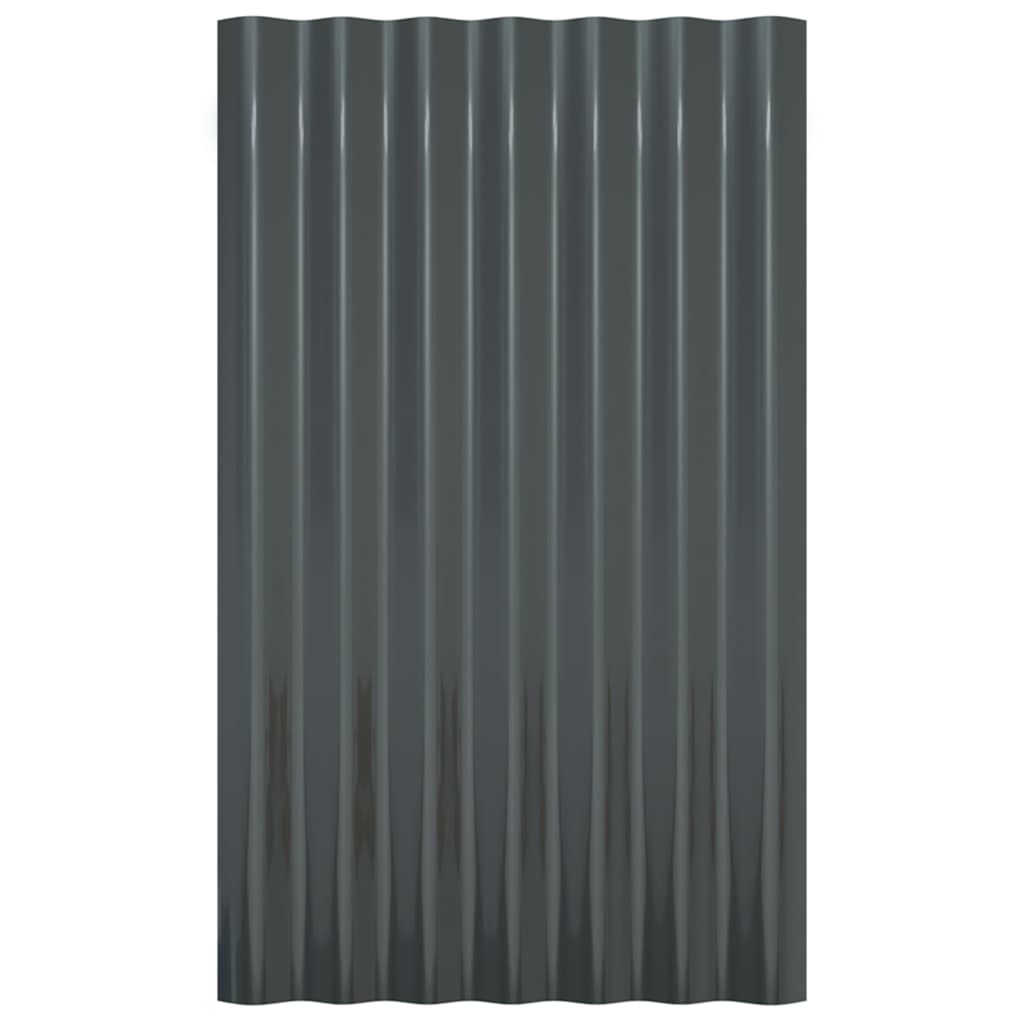 vidaXL Roof Panels 36 pcs Powder-coated Steel Anthracite 60x36 cm