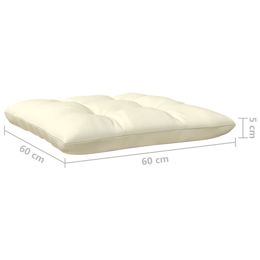 3-Seater Garden Sofa with Cream Cushions Solid Pinewood