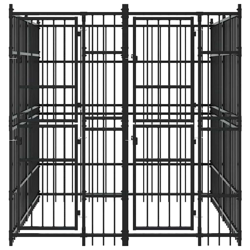 Outdoor Dog Kennel Steel 3.69 m²