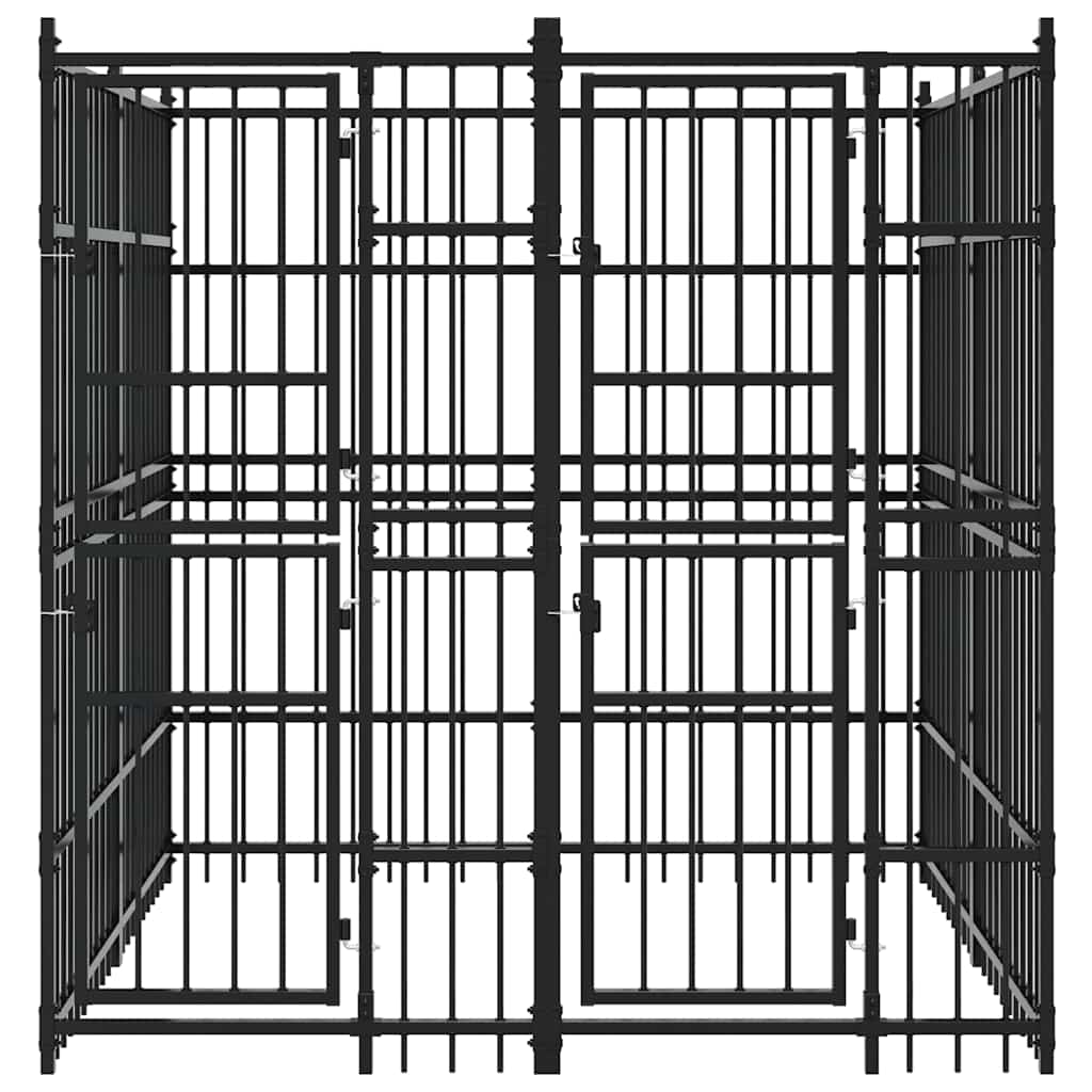 Outdoor Dog Kennel Steel 3.69 m²