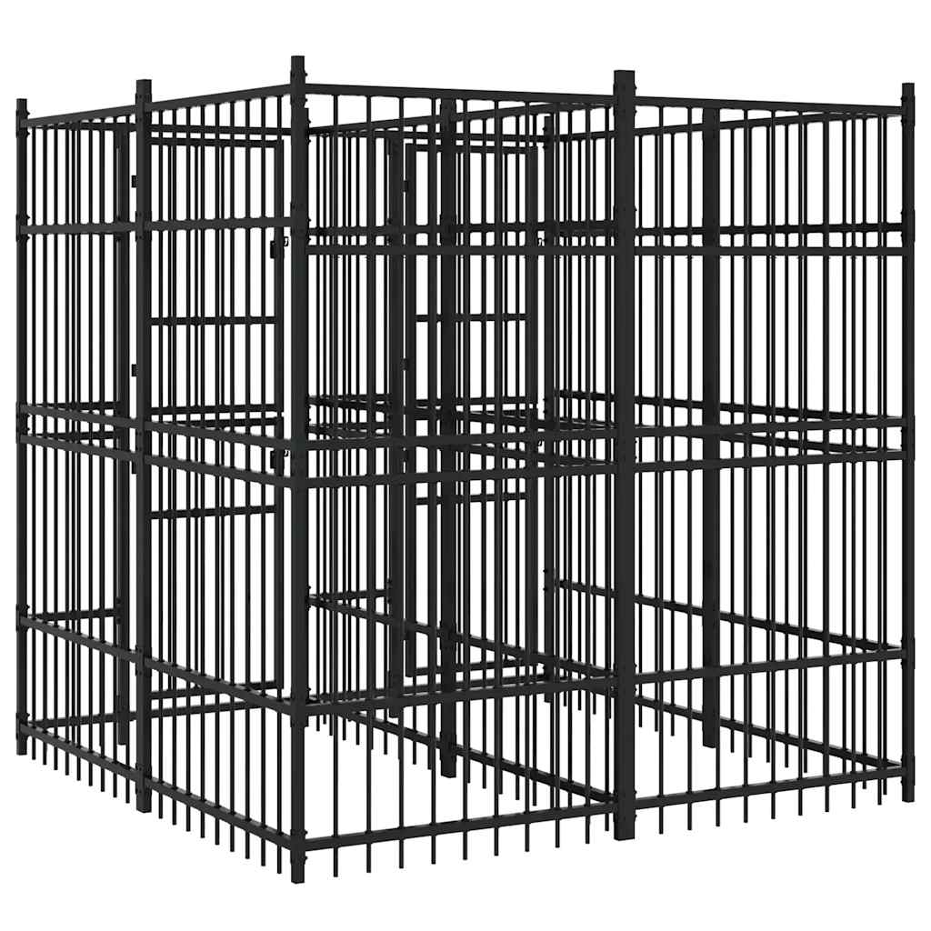 Outdoor Dog Kennel Steel 3.69 m²