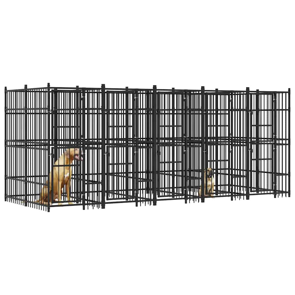 Outdoor Dog Kennel Steel 9.22 m²