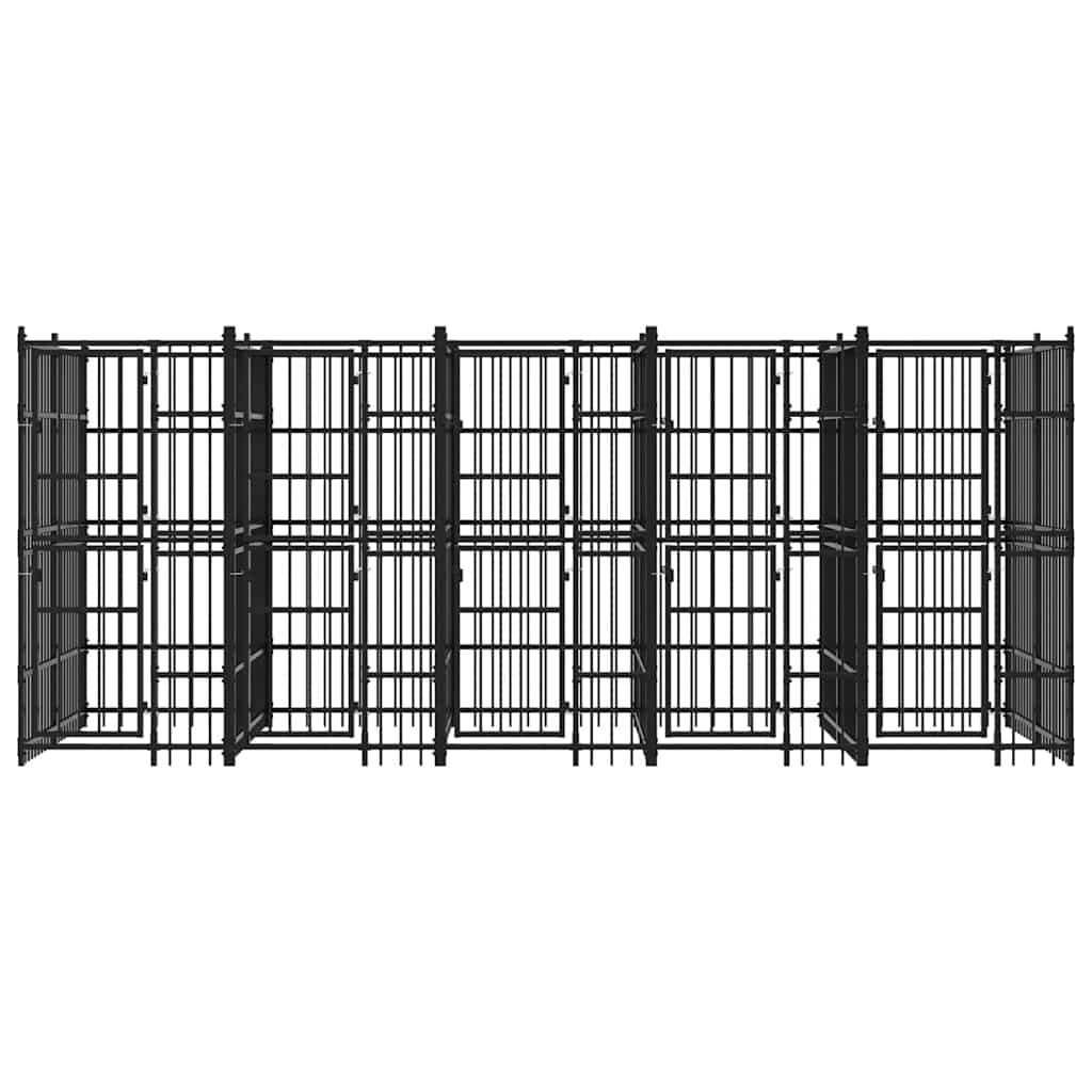 Outdoor Dog Kennel Steel 9.22 m²