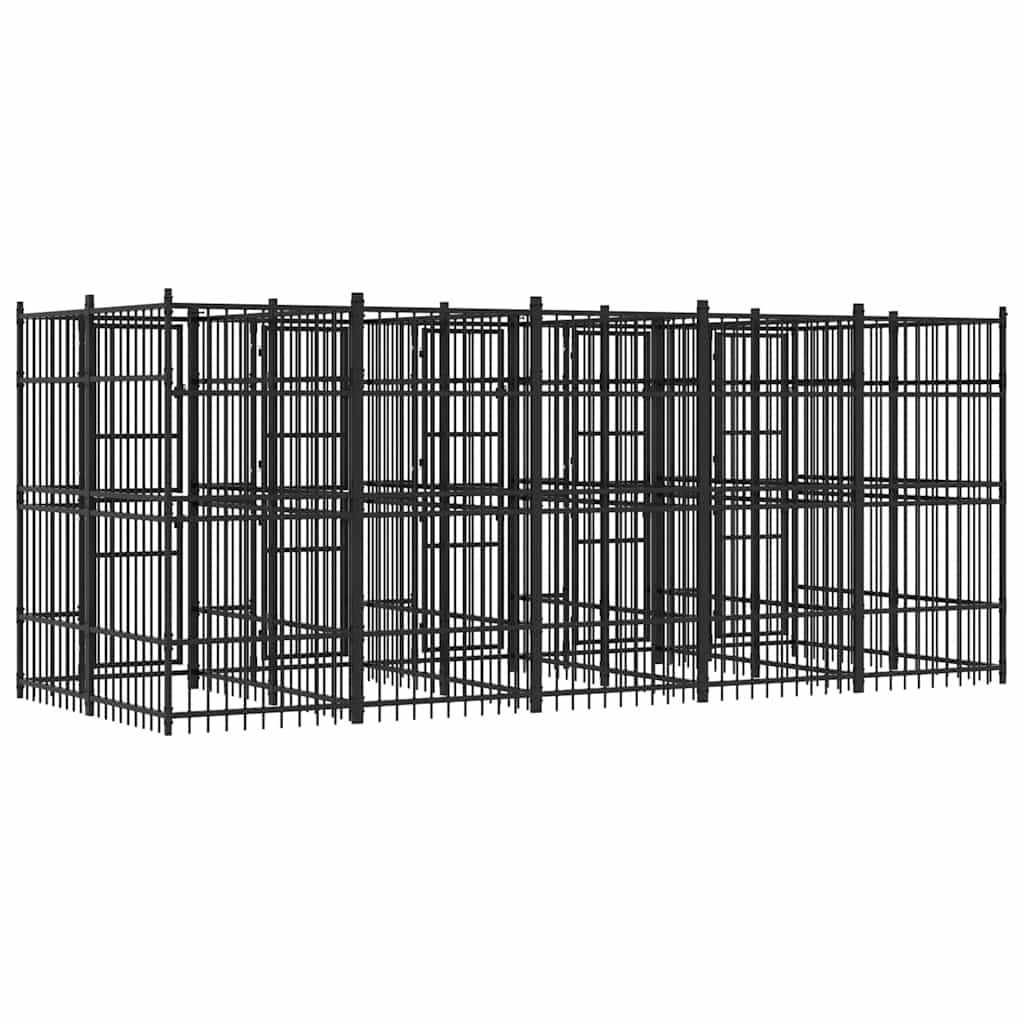 Outdoor Dog Kennel Steel 9.22 m²