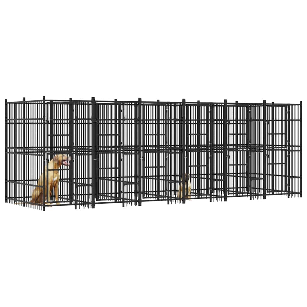 Outdoor Dog Kennel Steel 11.06 m²