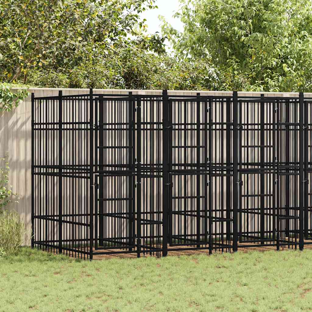Outdoor Dog Kennel Steel 11.06 m²