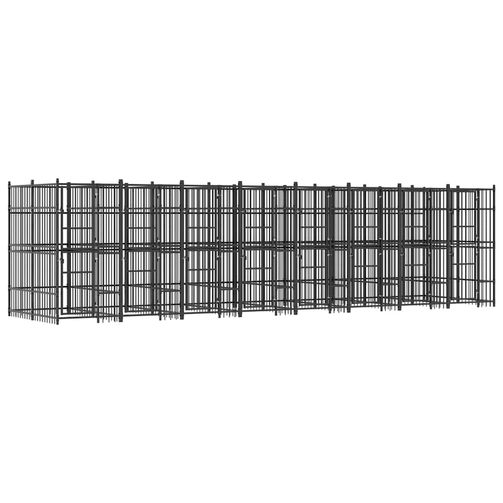 Outdoor Dog Kennel Steel 14.75 m²