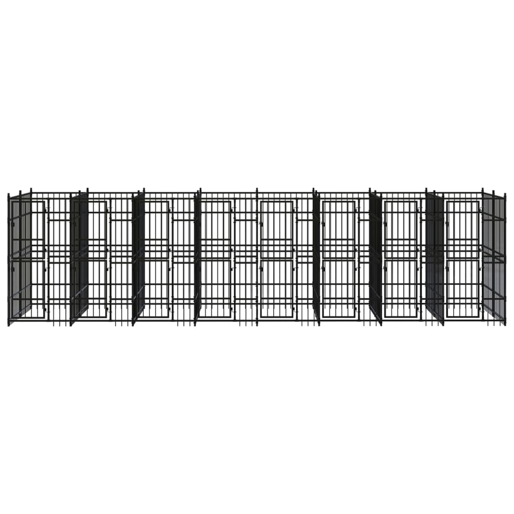 vidaXL Outdoor Dog Kennel Steel 14.75 m²