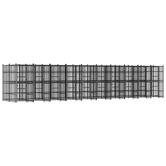 Outdoor Dog Kennel Steel 18.43 m²