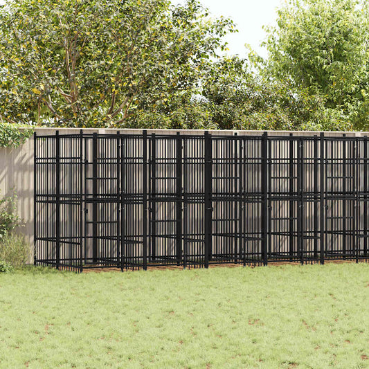 Outdoor Dog Kennel Steel 18,43 m²