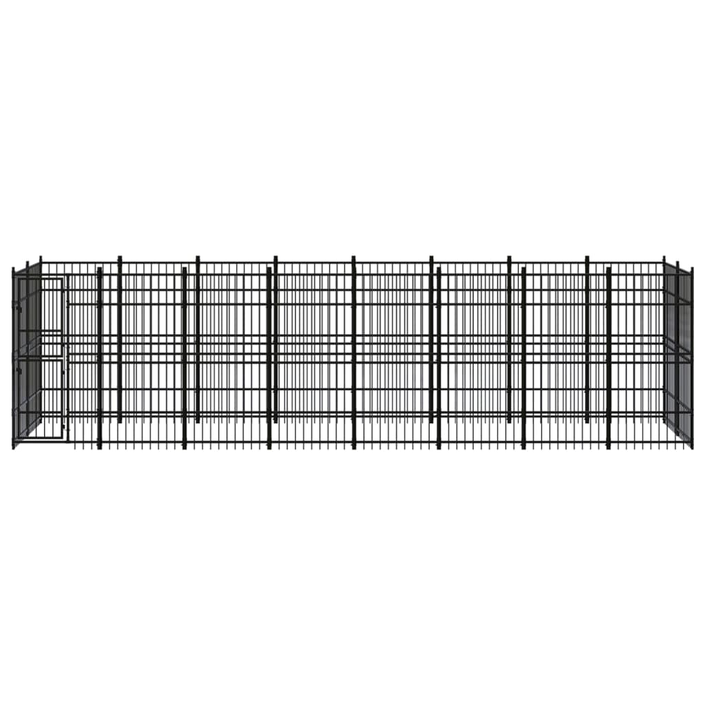 vidaXL Outdoor Dog Kennel Steel 14.75 m²