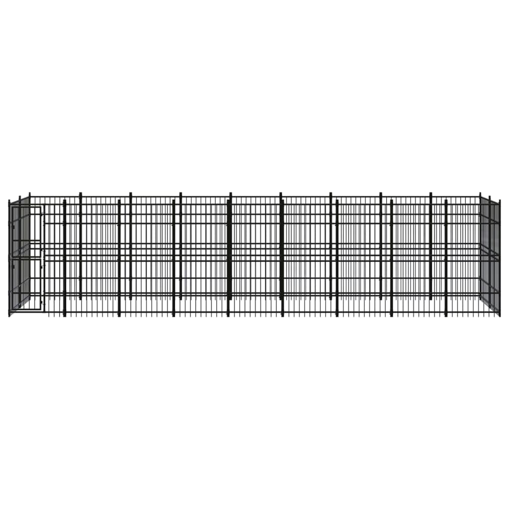 vidaXL Outdoor Dog Kennel Steel 16.59 m²