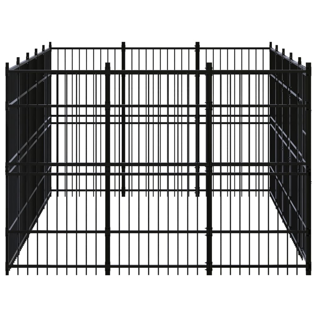 vidaXL Outdoor Dog Kennel Steel 13.82 m²