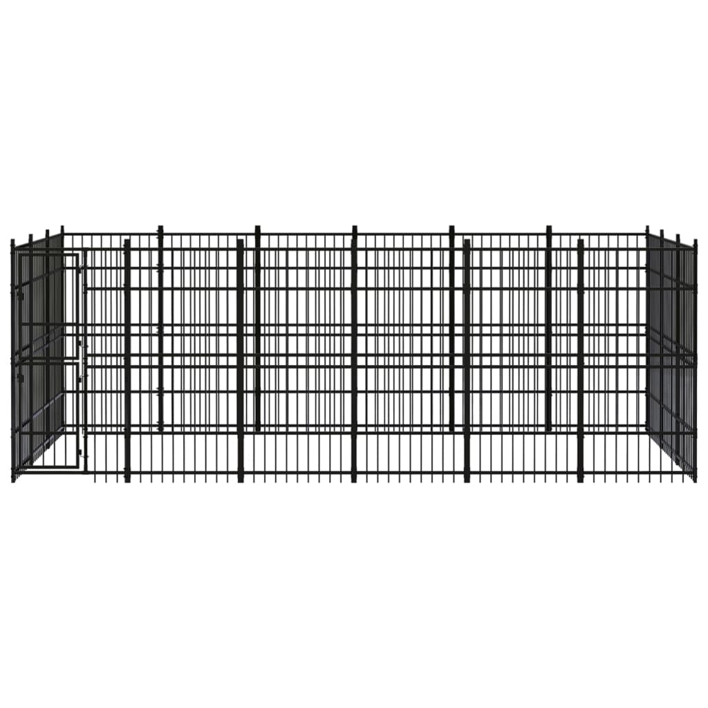 vidaXL Outdoor Dog Kennel Steel 16.59 m²