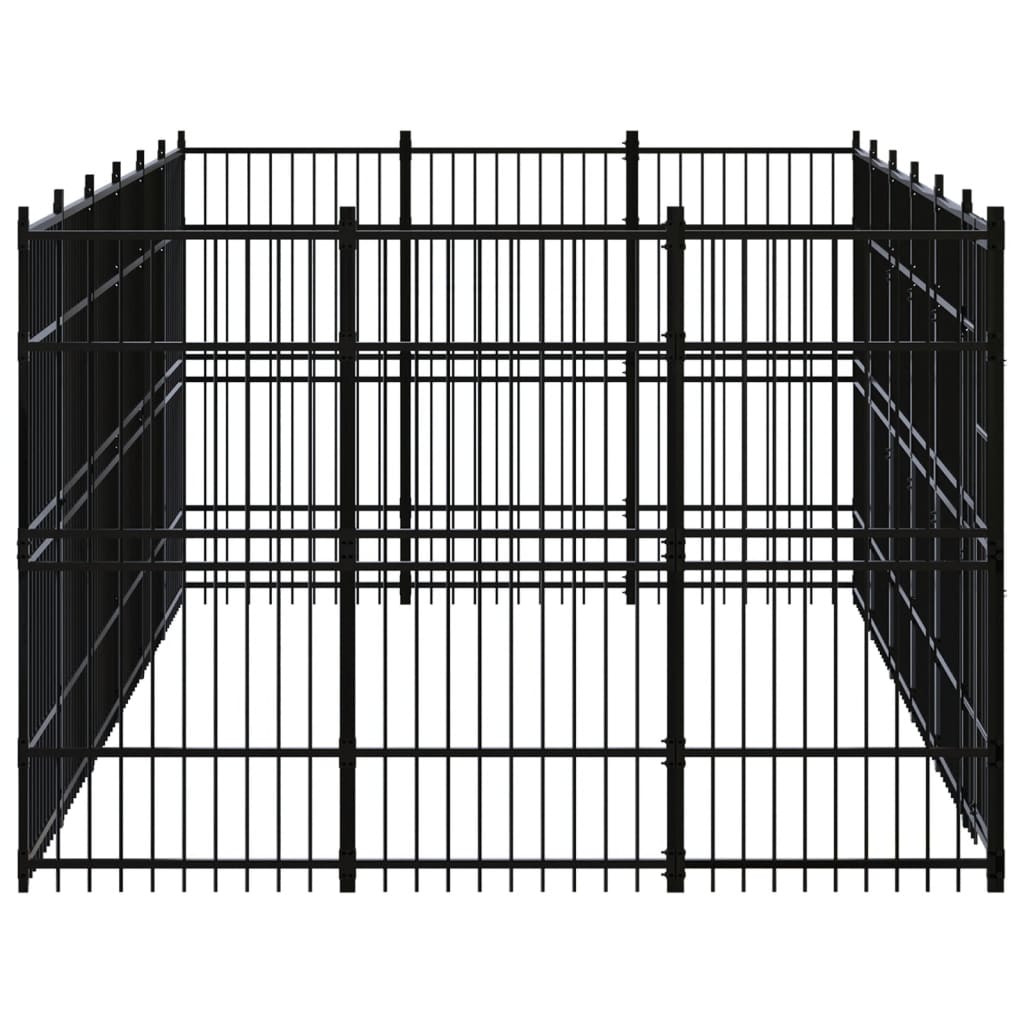 vidaXL Outdoor Dog Kennel Steel 16.59 m²